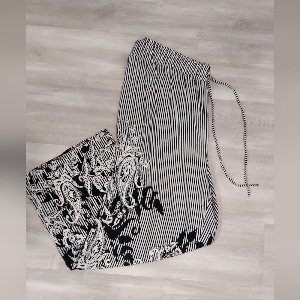 Black and White Striped Pants
